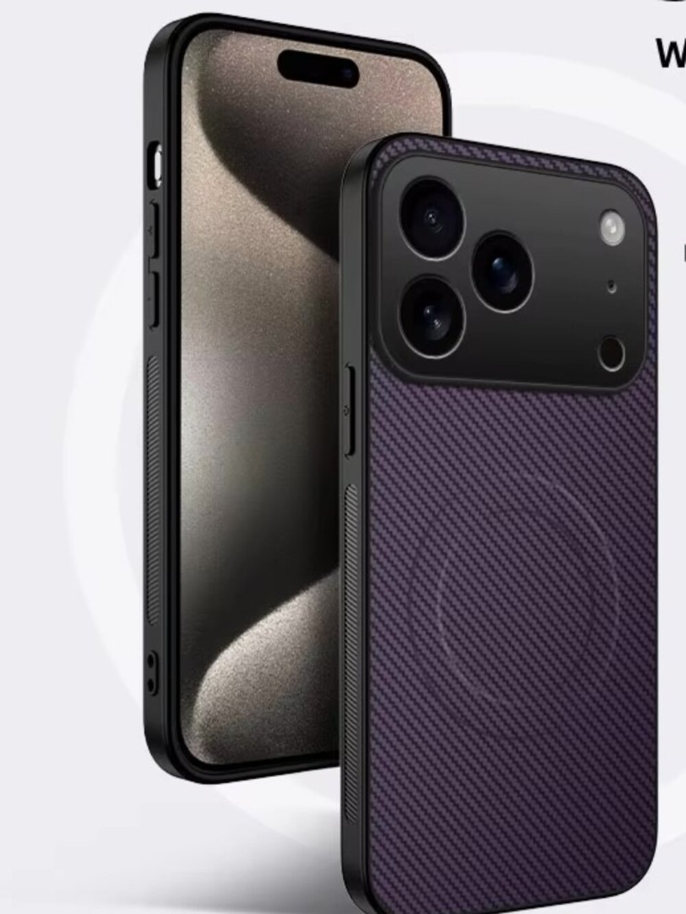 iPhone 17 Pro Max Carbon Fiber Case Magnetic Slim Bumper Hard Back Shockproof